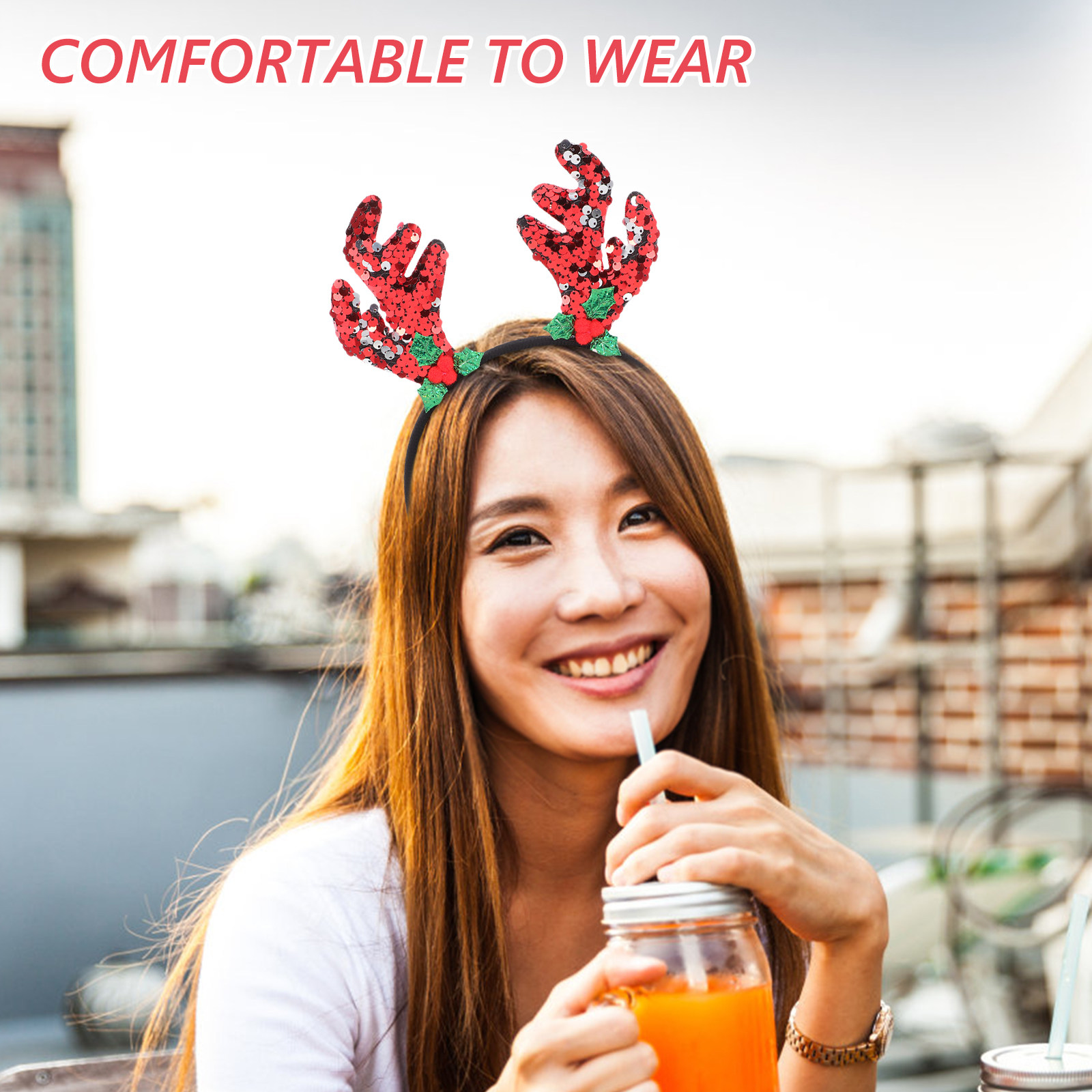 Reindeer Antler Headband Xmas  - Reindeer Antlers Headband ulasan dan harga